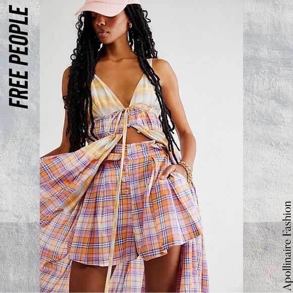 FREE PEOPLE SERENDIPITY SET PINK YELLOW COMBO NWT XS - Picture 7 of 11